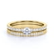 thumbnail image 3 of JeenMata 0,83 Uds - Moissanita Redonda - Pavé - Victoriano - Delicado - Anillo de Compromiso - Conjunto de Anillo de Boda Vintage - Oro Amarillo de 18 K sobre Plata, 3 of 6
