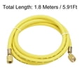 thumbnail image 2 of Unique Bargains 1.8m 1/4 SAE Thread Connector 800PSI Refrigeration Charging Hose Tube Yellow, 2 of 4