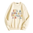 thumbnail image 2 of OUSITAID T-Shirts Graphiques Décontractés à Manches Longues pour Femmes, Col Rond, Chandails en Molleton, Pull-Over, Hauts pour Femmes, 2 of 3
