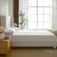 thumbnail image 2 of Noble House Hannah King Upholstered Bed Frame, 54" Tall Wingback Headboard, Metal Frame, Ivory, 2 of 6