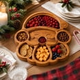 thumbnail image 4 of Santa Claus Serving Platter with Divided Tray, Snack & Dessert Wooden Food Tray, Cute Charcuterie Board for Holiday Parties, Cheese, Fruits, Candy Display,Christmas Decor(C), 4 of 7