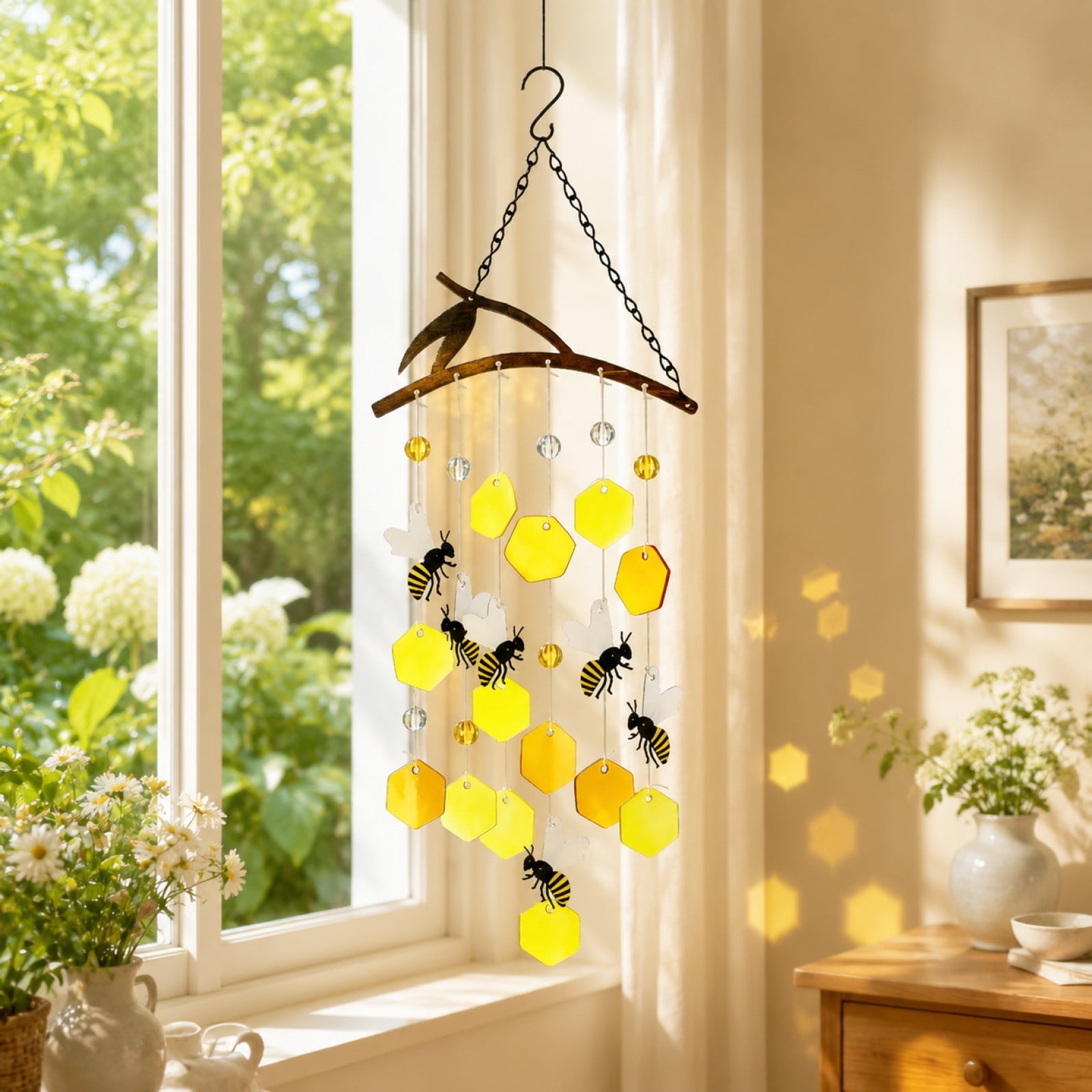 Tropical Wind Chime Glass Pendant Crafts Courtyard Decoration Hanging Decor for Garden and Patio for Everyday Outdoor and Home Ambiance