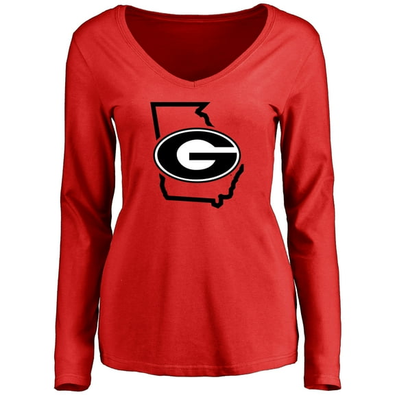 Women's Red Georgia Bulldogs Tradition State Long Sleeve T-Shirt