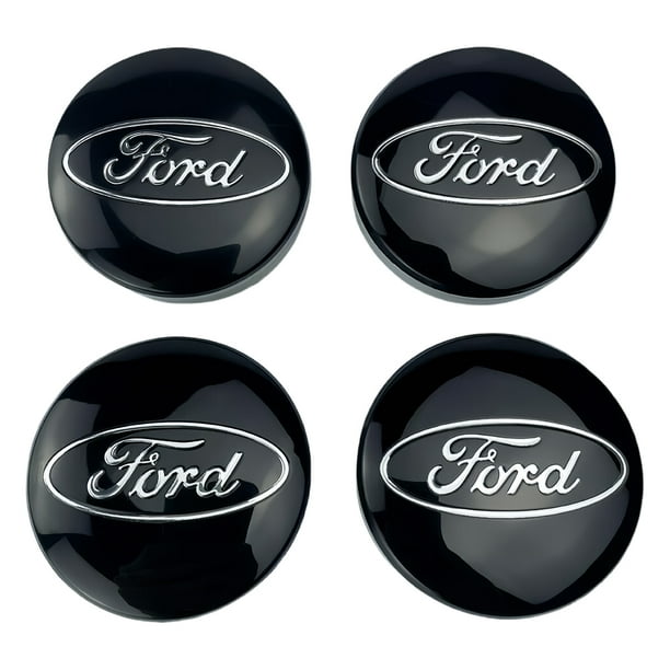 4 Uds tapa central de rueda de repuesto negro 54MM para Ford Focus Fiesta Ka Kuga