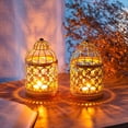 thumbnail image 4 of 2 Pcs Small Metal Tealight Hanging Birdcage Lantern, Vintage, 4 of 5