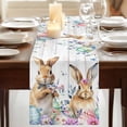 thumbnail image 3 of Table Runners 90 Inches Long Dress Scarves, Bunny Easter Farmhouse Coffee/Dining/Kitchen Table Runner for Living Room, Spring Floral Eucalyptus Leaves Weeping Wooden 13x90 Inch, 3 of 9