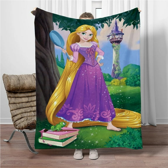 Rapunzels Blanket Travel Throw Blanket - Measures 60 x 50 Inches Super Lightweight Soft & Cozy Travel Accessories for Rapunzels Bed Sofa Living Room Couch Home Decor