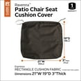 thumbnail image 3 of Classic Accessories Ravenna® Rectangular Patio Seat Cushion Slip Cover - Durable Outdoor Cushion, Espresso, 21"L x 19"W x 3"Thick, 3 of 16