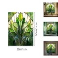 thumbnail image 4 of Window Privacy Film 19.7 x 19.7 Inch Removable Static Cling Tiffany Style Stained Glass Window Film Decorative Double-Sided Floral Window Clings for Home Office Living Room, Green3, 4 of 9