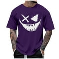 thumbnail image 2 of Blusas y camisas de manga corta con cuello redondo para hombre, blusas casuales de verano a la moda con cuello redondo y estampado para hombre., 2 of 4