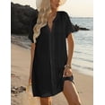 thumbnail image 2 of Women's Swimsuit Cover Up Shirt V Neck Short Sleeve Bathing Suit Coverups Summer Beach Cover Ups, 2 of 9