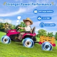 thumbnail image 7 of East doll 24 Volt Ride on Toys Car for Kids, Ride-on Tractor with Trailer, Electric Car for Kids, Power EVA Four Wheeler with Remote Control, 4.3Mph, Music Player, LED Light, Pink, 7 of 7