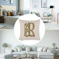 thumbnail image 5 of Cushion Covers Beautiful Gold Floral Monogram Initial R Custom Modern Pillow Cover Personalized Initial Letter Couch Pillow Covers 16"x16" Pillow Case Farmhouse Rustic Cushion Case for Sofa Couch, 5 of 7