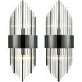 thumbnail image 1 of SAMTEEN Crystal Modern Wall Sconces Black Glass 2-Light LED Incandescent Fixture, 1 of 4