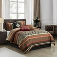 Grand Avenue Red Geometric California King Comforter Set, 7 Piece