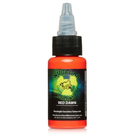 Millennium Mom's Nuclear UV Tattoo Ink .5 Ounce Red Dawn Ultra Violet Color 1/2 oz