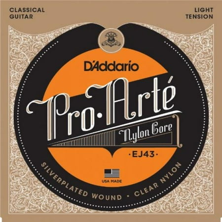 Daddario Single Guitar Strings - D'Addario EJ43 Pro-Arte Nylon Classical Guitar Strings, Light Tension