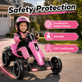 thumbnail image 2 of 12V Electric Go Kart for Kids Ages 3-6, Foldable Power Ride-On Pedal Toy with Adjustable Seat, Music & Flashing LED Lights, Pink, 2 of 8