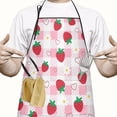 thumbnail image 2 of Strawberry Fruit Heart Daisy Checkered Apron-Garden Aprons for Women with Pockets-Cotton Linen Waterproof Kitchen Cooking Gardening Aprons Adjustable for Kitchen,Cooking,BBQ and Salon 33x27 Inch, 2 of 7