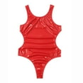 thumbnail image 5 of YONGHS Mens Faux Leather Leotard Latex Catsuit Sleeveless One-Piece Bodysuit Swimwear Red XXL, 5 of 6