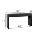 thumbnail image 5 of Hassch Modern 59.2" Console Table with Carved Drawer Fronts, Engineered Wood Hallway, Sofa, or Accent Table, Narrow Design for Small Spaces, Black/Natural, 5 of 7