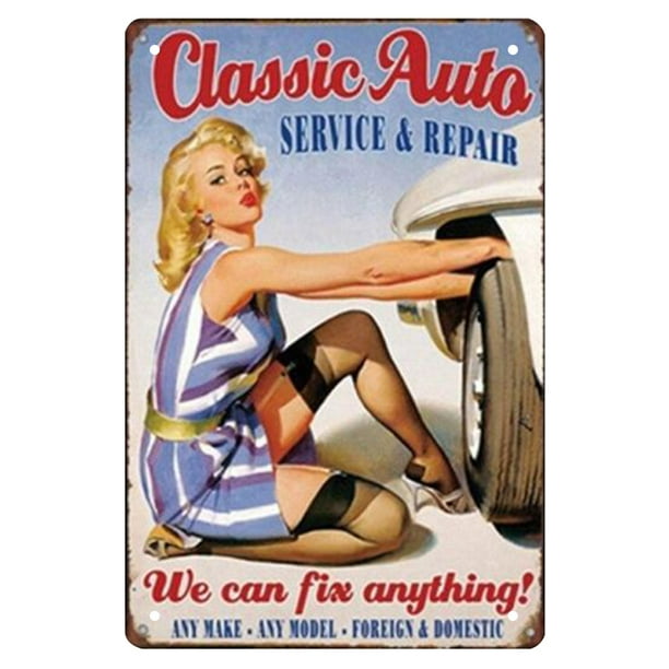 Sexy Lady Metal Retro Cartel de chapa Vintage Poster Arte de la pared Pintura de hierro Decoración para el hogar Tmvgtek Para estrenar