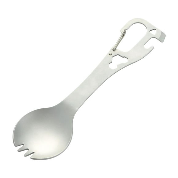 Camping Fork Spoon Fluadrenan utensilios de cocina portátiles de cubiertas al aire libre multifuncionales ligeras para mochileros para mochileros Plata