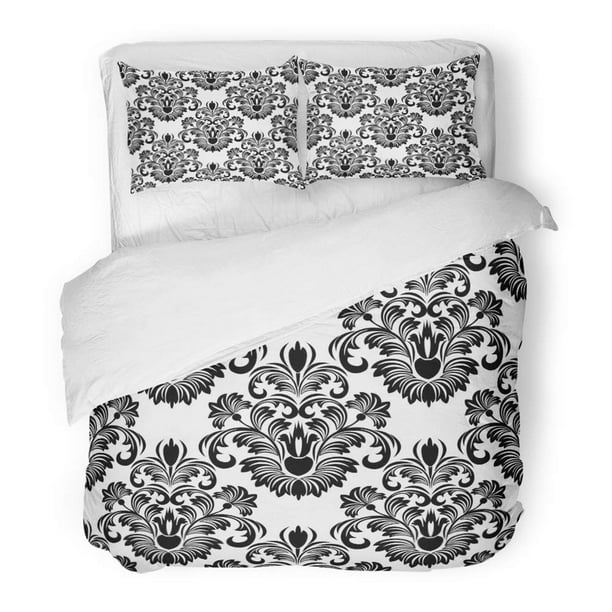 Piece Bedding Set Silver Regency Damask, Black And White Damask Twin Bedding
