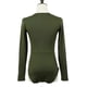 thumbnail image 5 of Sexy women bodysuit plunge neckline lace up tie front stretch playsuit leotard jumpsuit overalls, 5 of 5