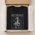 thumbnail image 3 of Got Too Silly Goose Behind Bars Funny Graphic Tee, Vintage Meme T-Shirt, Unisex Cotton Shirt, 3 of 9