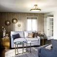 thumbnail image 3 of 4 Light Medium Semi-Flush Mount in Traditional-Mid-Century Modern Style 22 inches Wide By 11.5 inches High-Heritage Brass Finish-Incandescent Lamping, 3 of 9