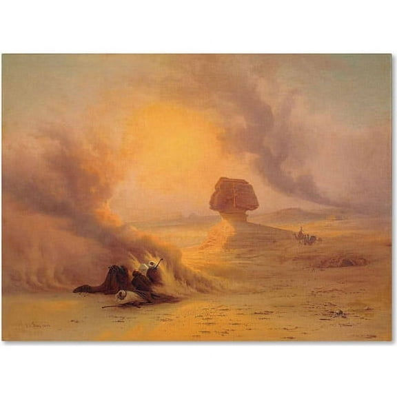 Trademark Fine Art "A Caravan Caught in the Sinum Wind" Canvas Art by Johann Frey