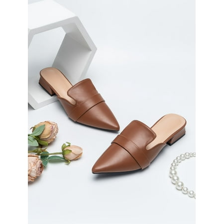 

Minimalist Point Toe Flat Mules Women‘s Footwear
