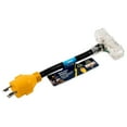 thumbnail image 2 of Camco 55414 Heavy-Duty PowerGrip Locking Generator Adapter, 30 Amp Male to 15 Amp Lighted Female - 12", 3-Prong, 2 of 6