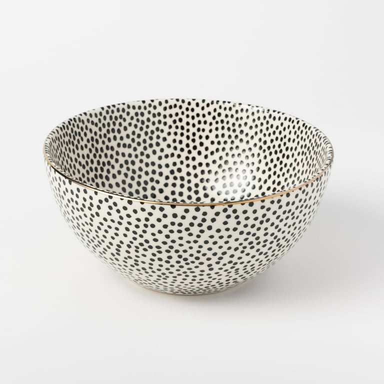 Thyme & Table Assorted Dot & Riley Collection, 2-Piece Stoneware Large Bowls