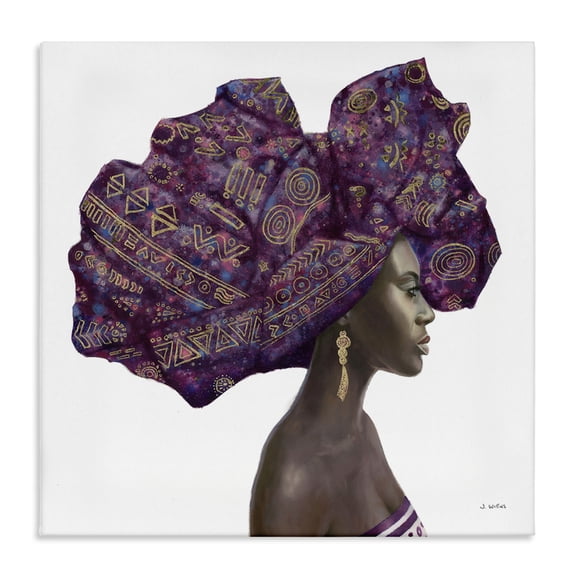 Stupell Industries Contemporary Fashion Female Purple Headwrap Canvas Art, 30 x 30, by James Wiens