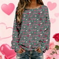 thumbnail image 2 of Wovix Valentine'S Day Shirts For Women Long Sleeve Pullover Crewneck Casual Loose Heart Graphic Fits Gift For Ladies, 2 of 5