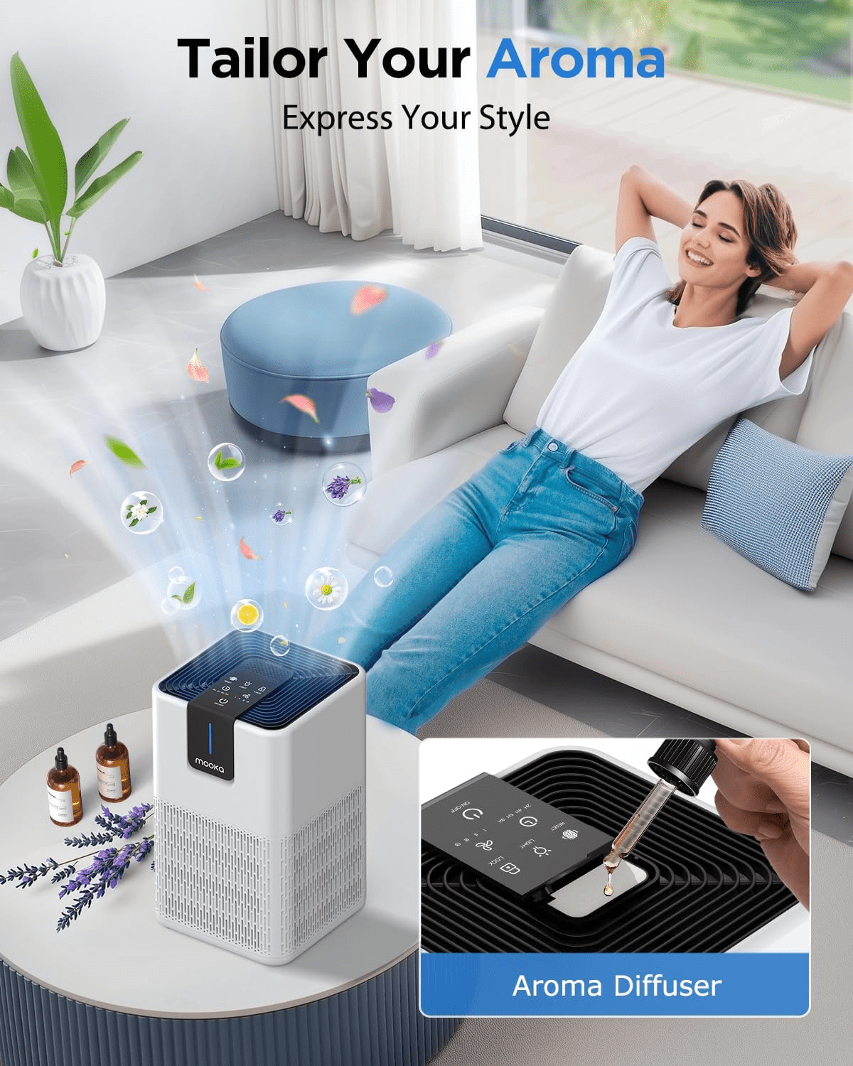 Air Purifiers for Home Large Room 1250 Ft², H13 HEPA Air Purifier for Pets Dust