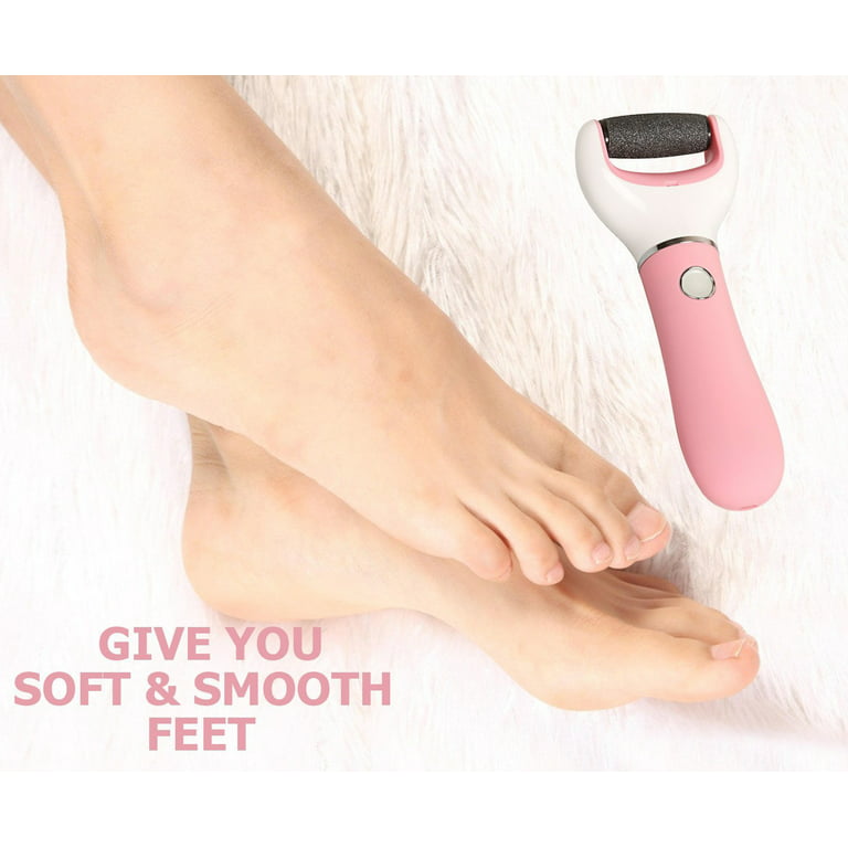 Electronic Foot File Callus Remover: Pedicure Tools Scrubber Kit Electric  Shaver With 2 Coarse Pumice Stone Refills for Dry Feet, Hard, Dead Callused  Skin & Cracked Heels, Perfect Pedi Care Spa-pink 