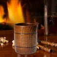 thumbnail image 6 of Esquirla Wooden Cup Teacup 330ml Handmade Japanese Simple Barrel Shaped Wooden Beer Mug for Milk Hot Drinks Coffee Juice for Men Women, 6 of 8