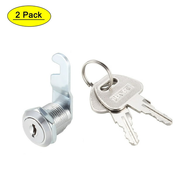 Unique Bargains Cam Locks 20mm Cylinder Long for Max 1/2-inch Panel Keyed Different 2Pcs
