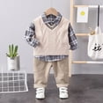 thumbnail image 2 of HCNTES Baby Boy Winter Clothes Toddler Boys Clothes Fall Winter Outfit Sets, Baby Outfits Long Sleeve Crew Neck Checkered Plaid Pocket 6M 12M 24M 2T 3T 4T 5T 2-Pieces Set Everyday, 2 of 6