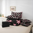 thumbnail image 6 of Homewish Kawaii Blossom 7-Piece Twin Bedding Sets,Cute Flower Floral Bedding Comforter Set,Pink White Black Sheet Sets For Girl Teens,Super Cozy Room Decor Reversible, 6 of 8