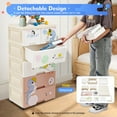 thumbnail image 4 of Dresser Drawer Organizers,Plastic Lockable Storage Cabinet,Dresser with 6 Drawers and Wheel for Clothing/Bedroom/Playing Room 19.69 * 13.78 * 40.16”(Pink Parrot）, 4 of 28