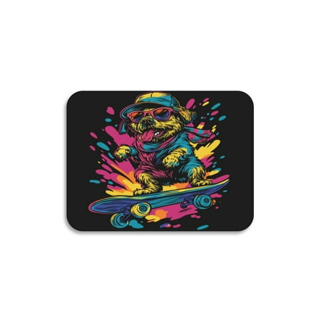 

Dish Drying Mat Diatomite Kitchen Mats Counter Absorbent Dish Pad Drainer Rack Dog Riding on A Skateboard