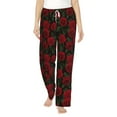 thumbnail image 2 of Goofa Rose Printed Soft Pajama Pants for Women, Wide Leg Comfy Casual Lounge Yoga Pants-Large, 2 of 9