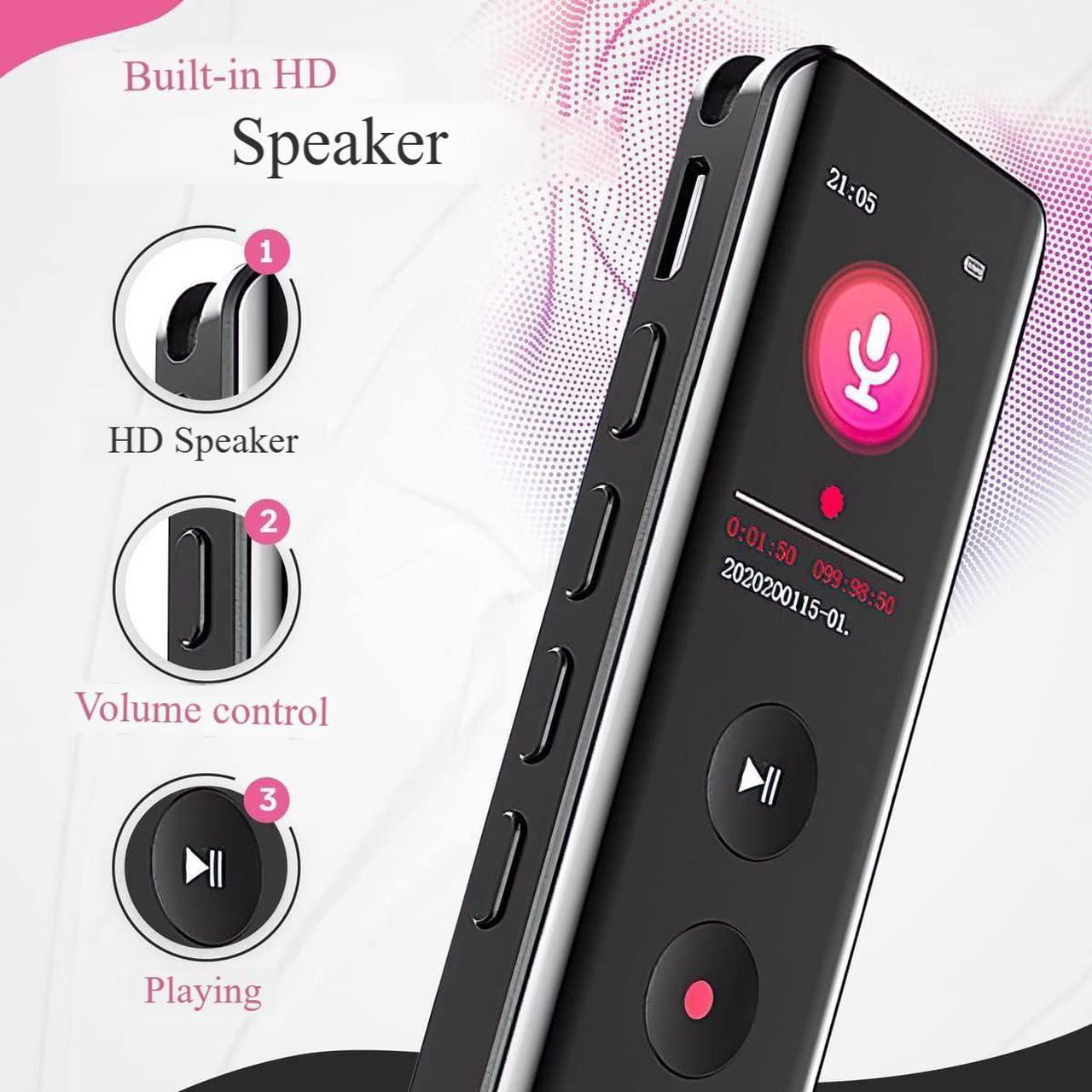 16GB Digital Voice Recorder with Playback, Audio Recording Device, Portable Voice Recorder with Noise Reduction,Mp3 Player and Password for Lectures Meeting/Classes/Interviews