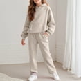 thumbnail image 2 of JUMEYU Winter Outfit for Girls Toddler Girls Clothes Fall Winter Long Sleeve Shirt Top Jeans Outfits for Girl Bottom Clothing Set Size 6-7 (Khaki,6-7 Years), 2 of 7