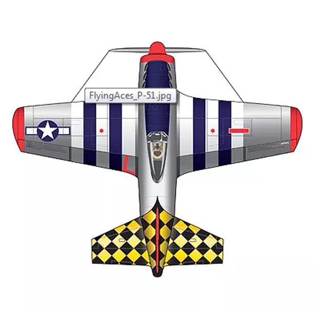 37" Flying Aces Poly Airplane Kite (P51 Mustang)