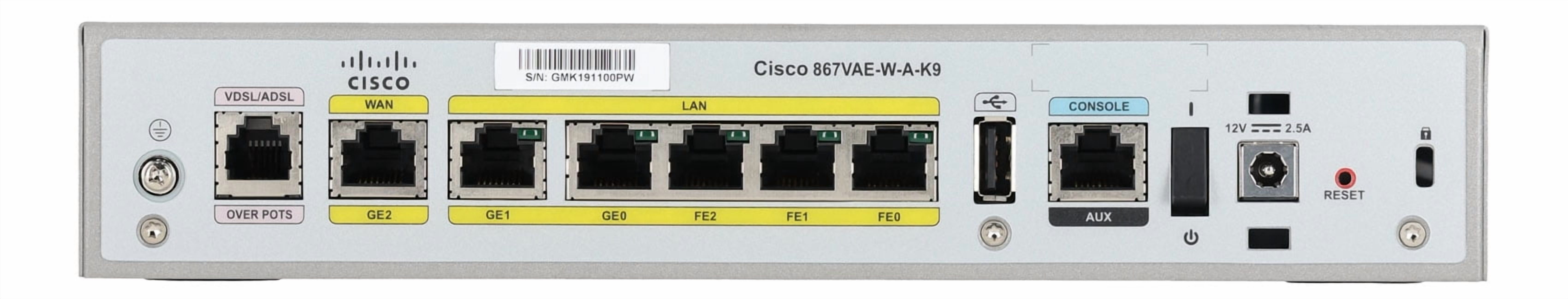 Cisco 867VAE - router - DSL modem - 802.11b/g/n (draft 2.0) - desktop